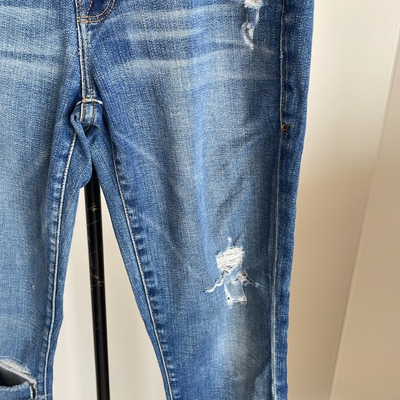 FRAME BLUE DISTRESSED DENIM LE SKINNY DE JEANNE - Picture 3 of 5
